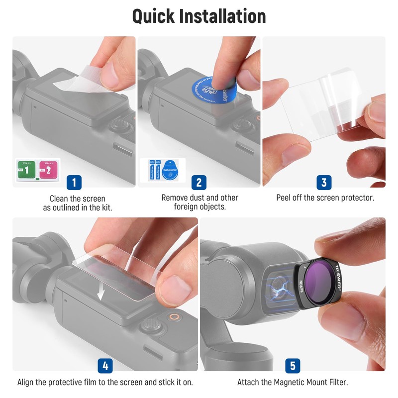 NEEWER Magnetic ND Filter Set, Compatible with DJI Osmo Pocket