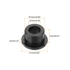 MECCANIXITY 10Pcs T Shape Rubber Grommet Mount Dia 16.5mm ID 10mm H 13mm Black Seal Protection Cable Grommets Flexible for Cable Pipe