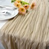 Booque Valley Beige Cheesecloth Table Runner 10ft Super Soft Boho