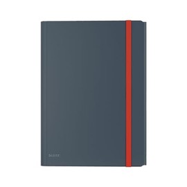Leitz A4 3- Flap Folder with Pocket, 150 Sheet Capacity, Cosy Range, Velvet Grey, 46190089