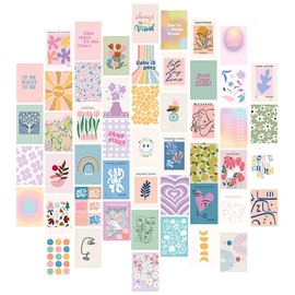 GDJIAJT Wall Collages Aesthetic Decorative Poster Set, 50 Pieces Boho Picture Kit for Bedroom Photo Collection, Poster Vintage for Dorm, VSCO Wall Collage Wall Print Kit, Room Decoration for Girls,
