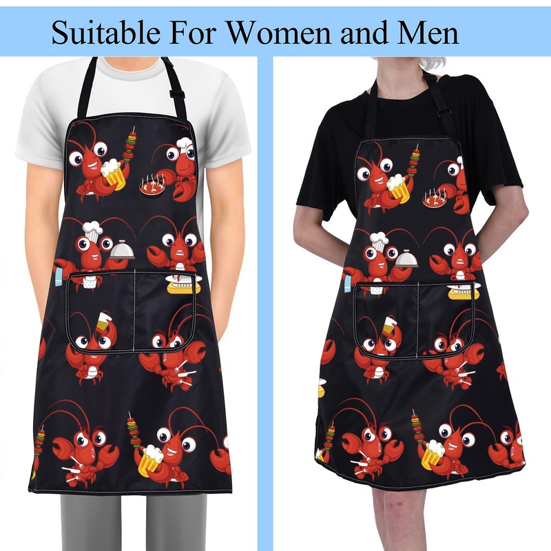 ENSIANTH Crayfish Apron Crayfish Lover Gifts Red Lobster Apron Crayfish