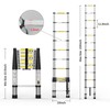 Telescoping Extension Ladder 12.5FT, Aluminum Telescopic Ladders with Carry Bag