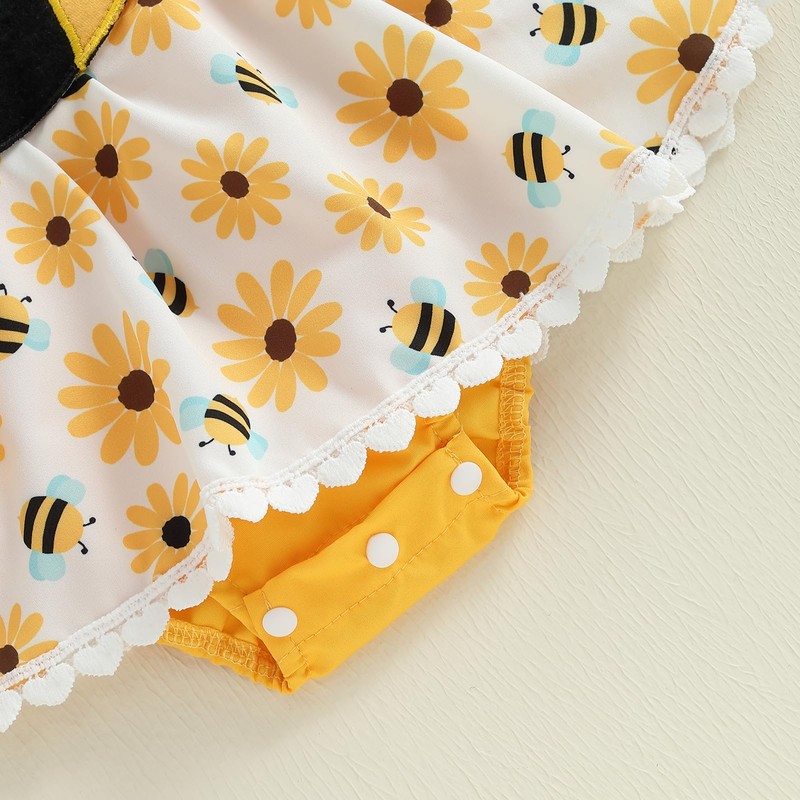 Baby Girl Clothes Newborn Onesie Ruffle Romper Dress Ruffled Sleeve