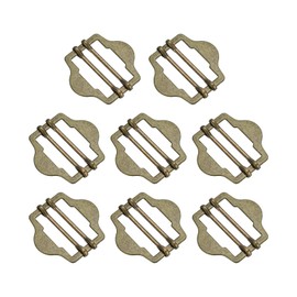 uxcell 8Pcs Metal Adjuster Slide Buckles, 20mm Webbing Strap Roller Pin Clip Buckle Tri Glide for Vest, Suit, Bag Replacement Part (Bronze)