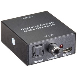 PremiumCord Digital to Analogue Audio Converter, Toslink/SPDIF to 2x RCA RCA with Power Supply, Metal Housing, Colour a Black