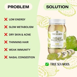 TrueSeaMoss Soursop Irish Sea Moss Gel – Mineral & Vitamin-Rich, Supports Immunity, Digestion, Energy, Skin & Hair Health, Made in USA