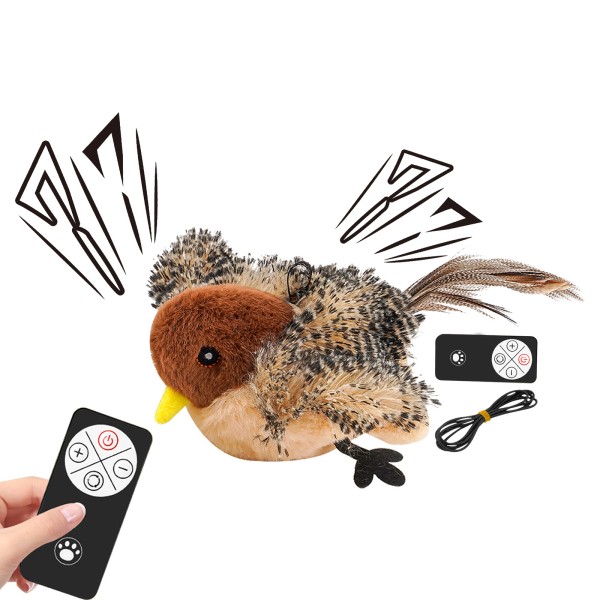 Unbranded Bird Cat Toy Simulated Chirping Bird Interactive Cat Toy