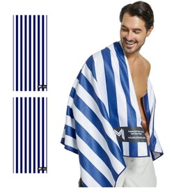 EMPULSE Sand-Free Beach Towel | Ultra-Absorbent & Quick-Drying | Premium Waffle Weave Feel | 160x80cm | Lightweight & Compact – Ideal for Beach,Travel, Pool, & More! (in Between The Stripes)