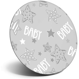 Destination Vinyl ltd Magnet for Refrigerator, Fridge BW - Cute Stars Baby Girl for Office, Cabinet and Whiteboard, Magnetic Stickers, 35781