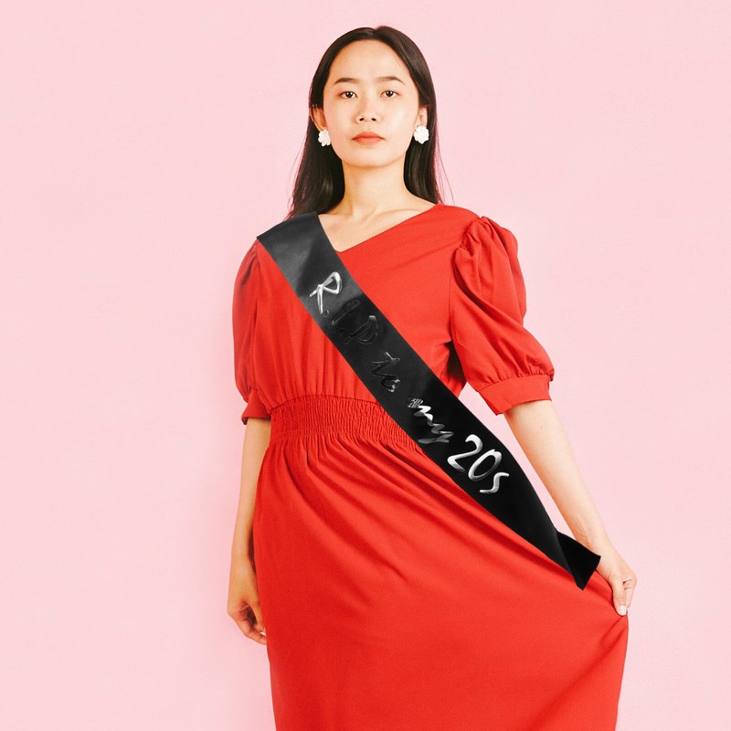 DEARMAMY Rip To My 20S Birthday Sash - White Sash