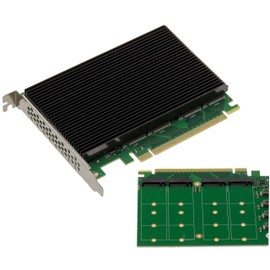 Kalea-INFORMATIQUE PCIe Gen 5.0 x16 Controller-Karte für 4 M.2 NVMe M Key SSD mit PI6CB33402 Chipsatz PCIe5 64GB/s