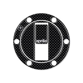 labelbike - 3D Harz Aufkleber zur Dekoration und zum Schutz des Motorrad-Tankdeckels mit 6 Löchern kompatibel mit Aprilia - Carbon-Farbe