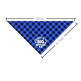 Dog Bandana, Promoted to Big Brother Dog Bandana, Dog Scarf Classical Plaid Printing, Dog Scarf Accessories, Dog Bandana Pet Scarf, Pet Plaid Scarf Gender Reveal Accessories, Dog Bandana Gift (B16)
