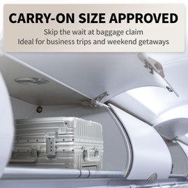 VATILIN 20 Inch Carry On Luggage 22x14x9 Airline Approved with Spinner Wheels,Hard Shell Zipperless Lightweight Small Suitcase with TSA Approved for Travel Business Women Men,Silver