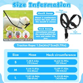 Dog Head Collar, No Pull Head Harness, Adjustable & Reflective Headcollar with 120 cm Leash for Small Medium Large Dogs, Comfortable Safe for Outdoor Home
