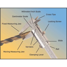American Presto 4 Way STAINLESS STEEL Vernier Caliper 1-150mm/0.05mm Accuracy, USA, Wholesale