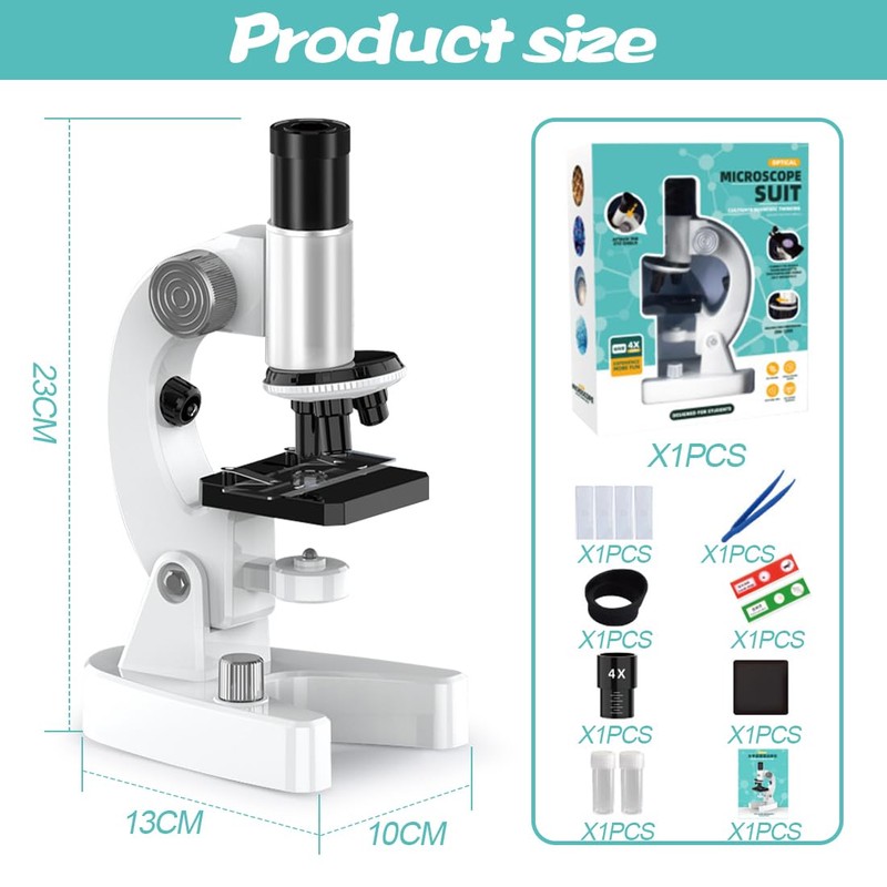 Gohytal Mikroskop für Kinder, 400x-1200x Lupe Kinder mit Durchlicht LED-Beleuchtung