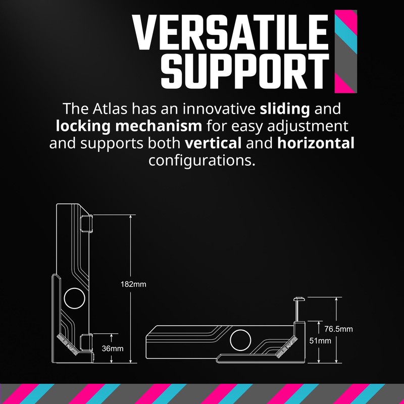 Cooler Master Atlas ARGB GPU Support Bracket, Aluminum Magnets Stand,