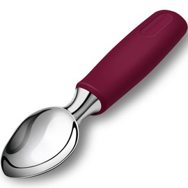 Urbanstrive Ice Cream Scoop Stainless Steel, Ice Cream Scooper Professional Large Ice Cream Scoops With Non-Slip Rubber Handle, Ice Cream Spade for Cookie Dough, Gelato, Sorbet, Melon, Red