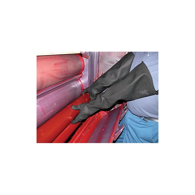 Glove Club Industrial Black Rubber Gauntlets Extra Long - 1