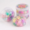 Rainbow Pom-poms Clear Slime, Good Stretchy & Non-Sticky Premade Slime,