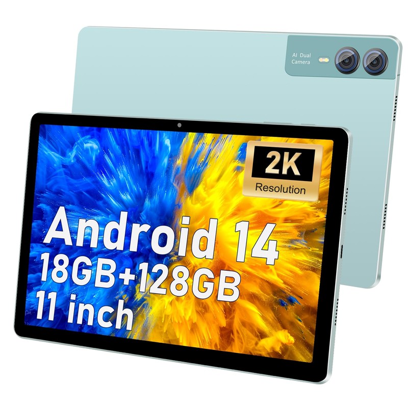 2025 Latest 11 inch 2K Tablet with Keyboard Android 14