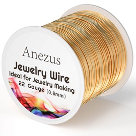 22 Gauge Jewelry Wire, Anezus Craft Wire Tarnish Resistant Copper Beading Wire for Jewelry Making Supplies and Crafting (KC Gold, 49 Yards/45 Meters)