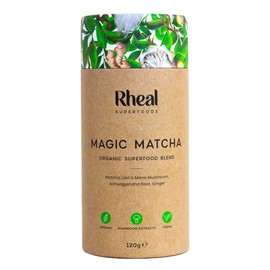 Rheal Magic Matcha (Previously Super U), 60 Servings - Organic Japanese Matcha Green Tea Powder with Lion’s Mane Mushroom, Ashwagandha and Ginger for Improved Focus and Productivity.