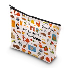 WSNANG Barcelona Travel Gift Barcelona Travel Makeup Bag Barcelona Travel Souvenir Bag Spanish Honeymoon Barcelona Travel Bag (Barcelona bag)