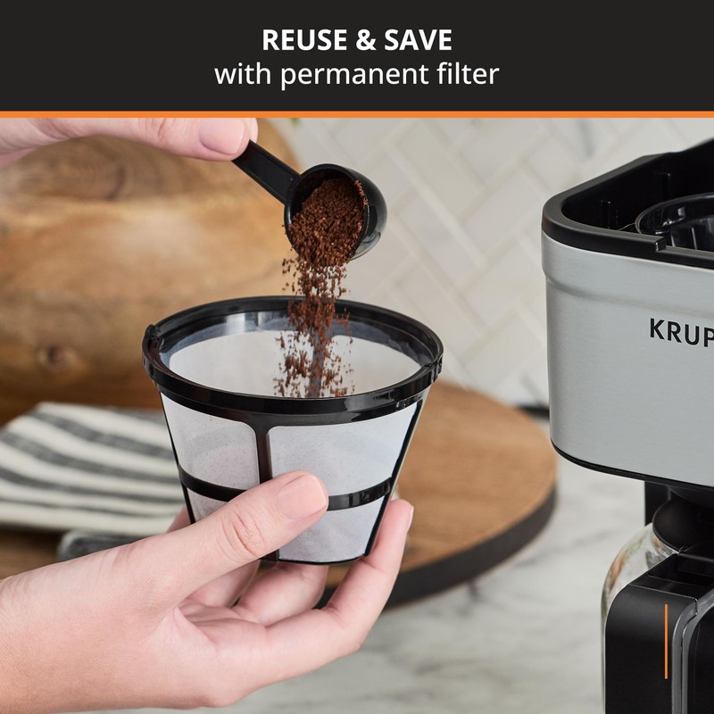 KRUPS Simply Brew Compact 5 Cup Coffee Maker: Stainless Steel