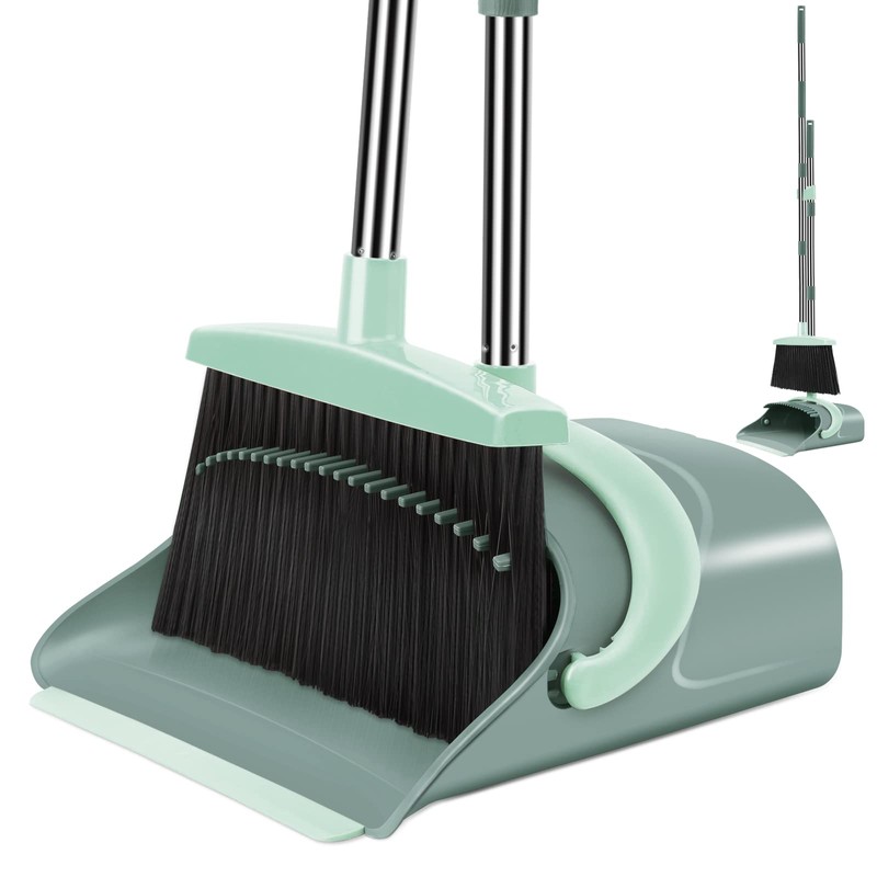 Broom and Dustpan Set for Home, Dust pan with Long