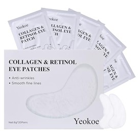 Yeokoe Parches Para Debajo De Los Ojos Para Ojeras, Ojos Hinchados, 20 Pares De Mascarillas Faciales Para El Cuidado De La Piel Con Colágeno Y...     