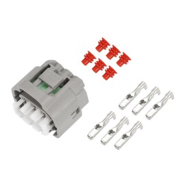 Partuto 6 Pin Diesel Injection Pressure Sensor Connector Plug - Car Female Wire Terminal Connector - for Toyota Plastic Gray - 1 Set