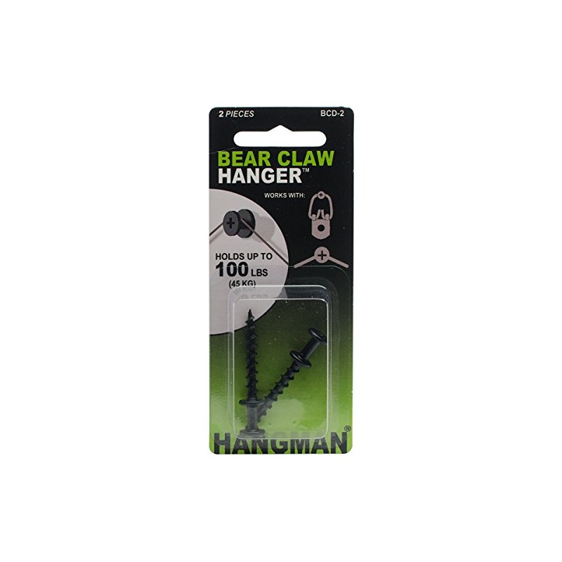 Hangman Products BCD-2 Double Headed Bear Claw Hanger (2 Pack),