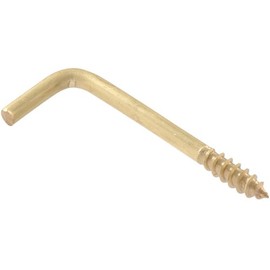 The Hillman Group 9441 Brass Square Bend Hook, 0.106 x 1-3/8-Inch, 4-Pack