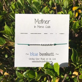 Custom Morse Code Bracelet - Sterling Silver or Gold Filled Beads on Silk Cord