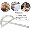 1 x Stainless Steel Protractor, 0-180° Round Head Protractor, Degree