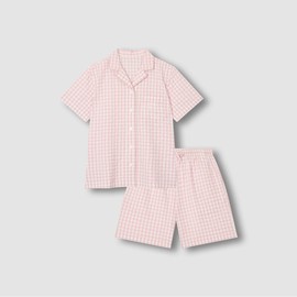 JAJU [JAJU] Women's Seersucker 5/10 Sleeve Pajama Set_Light Pink