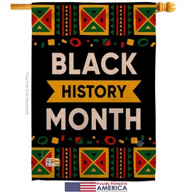 Celebrate Black History Month House Flag Dowel Set Lives Matter BLMCelebrates African Americans Heritage Small Decorative Gift Yard Banner Made In USA 28 X 40