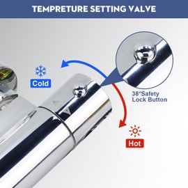 Eazy2hD Thermostatic RV Shower Faucet, 4” Camper Shower Faucet, Chrome RV Shower Valve, RV Shower Faucet Replacement, RV Tub Faucet With Shower Diverter for RV, Camper, Motorhome and Travel Trailer