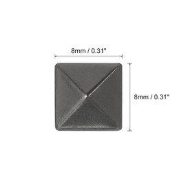 sourcing map Pack of 150 Square Pyramid Studs for Clothes, 8 mm Four Jaw Stud Spikes, Copper Punk Rock Nail Head Spots for Bags, Shoes, Leather Crafting (Metallic Black)