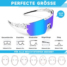 YUNYAKARSA Fast Glasses Men Women Polarised Cycling Glasses Men Women Sports Sunglasses Men Sports Glasses Women UV400 Road Bike Glasses Rave Glasses for MTB Cycling Ski Fishing Running