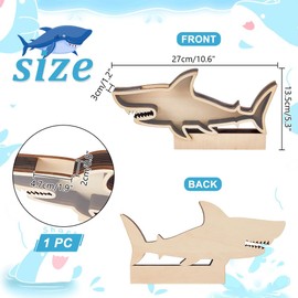 PH PandaHall Shark Teeth Display Box Shark Teeth Holder Presentation Box for Home Party Decorations Storage Box for Gemstones Seashells Organization Shadow Box 10.6x5.3x1.2 inch