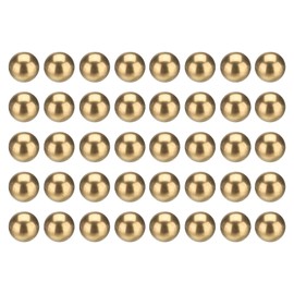 sourcing map 40 Pcs Bearing Balls, 8mm Diameter H62 Precision Solid Brass Bearing Balls Industrial Brass Ball Spheres for Machinery, Automotive, and DIY