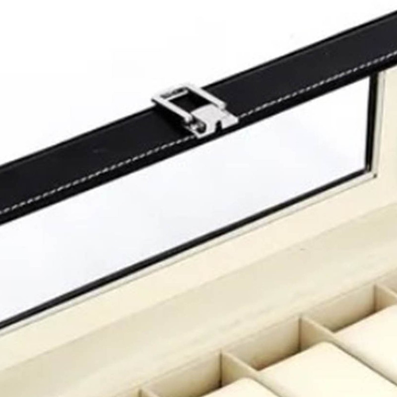 Watch Organizer 6 Slot Dustproof Moistureproof Transparent Window Watch Display