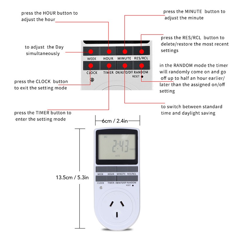 Timer Outlet Digital Intelligent Energy Saving Flame Retardant High Power