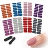 128Pcs de Tiras de Uñas de Color Sólido Pegatinas Autoadhesiva