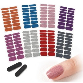 128Pcs de Tiras de Uñas de Color Sólido Pegatinas Autoadhesiva para Uñas,Envolturas de Uñas Completas para Arte de Uñas DIY con Lima de Uñas
