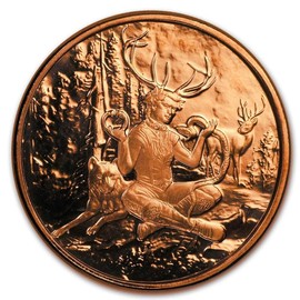 Cernunnos Celtic 1 oz Pure .999 Copper Round Bullion Coin in Capsule with COA by Heavenly Metals